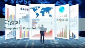  Presentation with courier business finance analysis - Cool new presentation design with visualisasi - concept of business charts backdrop and a  colored foreground