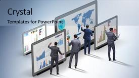  Presentation with finance - Beautiful presentation theme featuring visualisasi - concept of business charts backdrop and a  colored foreground