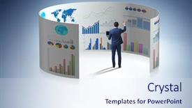  Presentation with courier business finance analysis - Presentation with visualisasi - concept of business charts background and a  colored foreground