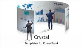  Presentation with finance - Beautiful presentation theme featuring visualisasi - concept of business charts backdrop and a  colored foreground