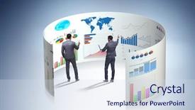  Presentation with finance - Amazing PPT theme having visualisasi - concept of business charts backdrop and a  colored foreground