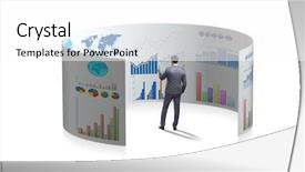  Presentation with spreadsheet data and business charts - Beautiful presentation theme featuring visualisasi - concept of business charts backdrop and a  colored foreground