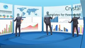  Presentation with courier business finance analysis - PPT theme with visualisasi - concept of business charts background and a  colored foreground