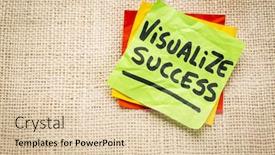  Presentation with success - Presentation design with visualize-success-advice-handwriting background and a lemonade colored foreground