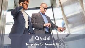  Presentation with elevator - Cool new PPT theme with visually-impaired-or-blind-man backdrop and a gray colored foreground