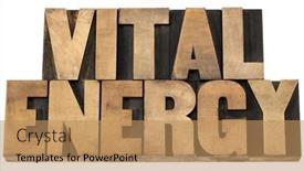  Presentation with energy - Beautiful slide deck featuring vital energy - isolated text in letterpress wood type printing blocks backdrop and a coral colored foreground