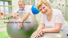  Presentation with gym ball - Beautiful slide deck featuring vital-senior-couple-with-gym backdrop and a lemonade colored foreground