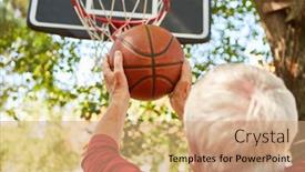  Presentation with free - Amazing slide deck having vital-senior-man-doing backdrop and a coral colored foreground