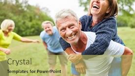  Presentation with seniors - Beautiful theme featuring vital-seniors-play-together backdrop and a yellow colored foreground