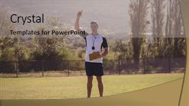  Presentation with whistle - Slide deck featuring vital signs - coach blowing whistle during competition background and a light gray colored foreground