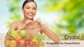  Presentation with heart healthy diet - Presentation design featuring vital signs - diet healthy eating and people background and a coral colored foreground
