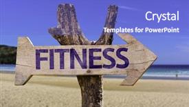  Presentation with teal beach wood - Theme consisting of vital signs - fitness wooden sign background and a cobalt blue colored foreground