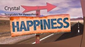  Presentation with happiness - Slides enhanced with vital signs - happiness sign with road background background and a coral colored foreground