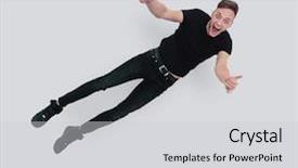  Presentation with mushroom fly agaricus - Colorful slide set enhanced with vital signs - man fly showing ok sign backdrop and a light gray colored foreground