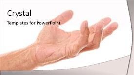  Presentation with old man - Colorful PPT theme enhanced with vital signs - old man hand backdrop and a sky blue colored foreground