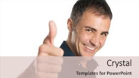  Presentation with positive attitude optimistic life - Cool new slide set with vital signs - satisfied positive man gesturing ok backdrop and a lemonade colored foreground