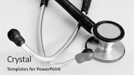  Presentation with stethoscope medication - Beautiful theme featuring vital signs - stethoscope backdrop and a light gray colored foreground