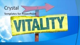  Presentation with dubai skyline on blue sky - Colorful PPT theme enhanced with vital signs - vitality sign with sky background backdrop and a light blue colored foreground