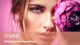  Presentation with fashion - Theme with vitality - beauty portrait gorgeous young woman background and a coral colored foreground