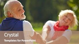  Presentation with old couple - PPT layouts enhanced with vitality - old senior couple dancing happy background and a coral colored foreground