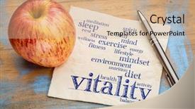  Presentation with cloud - Amazing theme having vitality and vital energy word backdrop and a coral colored foreground