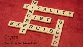  Presentation with mindset - PPT theme having vitality-mindset-exercise-diet background and a red colored foreground