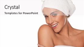  Presentation with health wellbeing - Presentation theme enhanced with vitality wrapped in bath towel background and a white colored foreground