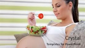  Presentation with healthy eating - Presentation design featuring vitamin b - beautiful healthy young pregnancy eating background and a coral colored foreground