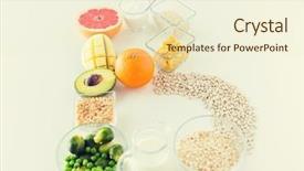  Presentation with culinary - PPT layouts consisting of vitamin b - healthy eating vegetarian food diet background and a cream colored foreground