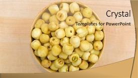  Presentation with soybean seed soy field seeding - PPT theme having vitamin b - lotus seed lotus nut roasted background and a lemonade colored foreground
