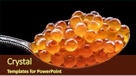  Presentation with vitamin - Colorful slide set enhanced with vitamin b - silver spoon of red caviar backdrop and a tawny brown colored foreground