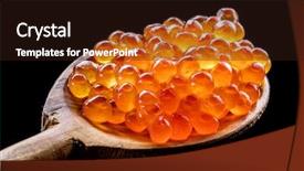  Presentation with vitamin - PPT theme having vitamin b - wooden spoon of red caviar background and a wine colored foreground