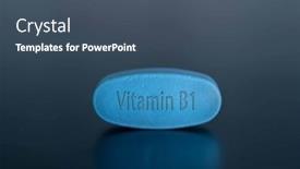  Presentation with food body - PPT theme enhanced with vitamin-b1-pills-thiamin-vitamin background and a ocean colored foreground