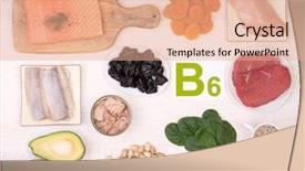  Presentation with foods - Theme enhanced with vitamin b6 containing foods background and a coral colored foreground