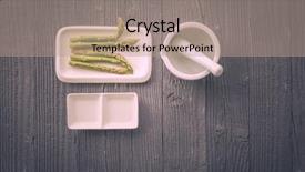  Presentation with vitamin - Colorful presentation design enhanced with vitamin b9 - fresh green asparagus backdrop and a coral colored foreground