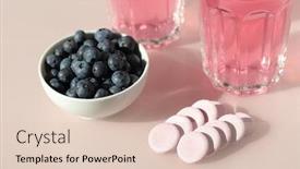  Presentation with effervescent - PPT theme enhanced with vitamin-c-blueberry-effervescent-tablets background and a lemonade colored foreground
