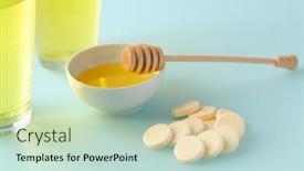  Presentation with effervescent - Cool new PPT layouts with vitamin-c-honey-effervescent-tablets backdrop and a soft green colored foreground