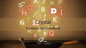  Presentation with cooking cartoon - Colorful PPT layouts enhanced with vitamin c iron - colorful letters coming backdrop and a  colored foreground