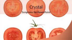  Presentation with tomato ketchup single red - Amazing slide deck having vitamin c iron - red tomato slices collection backdrop and a  colored foreground