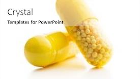  Presentation with vitamin - Slide set enhanced with vitamin-capsules-vitamin-c-pills background and a white colored foreground