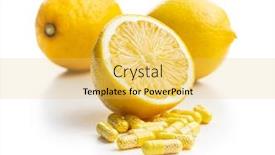  Presentation with vitamin - Audience pleasing PPT theme consisting of vitamin-capsules-vitamin-c-pills backdrop and a yellow colored foreground