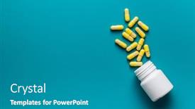  Presentation with pill bottle - PPT theme enhanced with vitamin-capsules-vitamin-c-pills background and a gray colored foreground