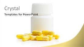  Presentation with pill bottle - Theme featuring vitamin-capsules-vitamin-c-pills background and a white colored foreground