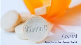  Presentation with calcium - Slide set with vitamin-d-pills-vitamin-d background and a sky blue colored foreground