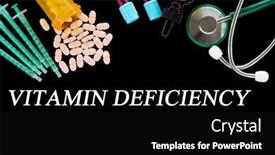  Presentation with medical pills - PPT theme featuring vitamin-deficiency-text-on-medical background and a black colored foreground