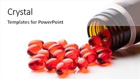  Presentation with vitamin - Amazing PPT theme having vitamin e capsules on white background backdrop and a white colored foreground