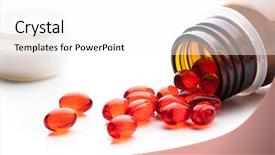  Presentation with vitamin - Amazing slides having vitamin e capsules on white background backdrop and a white colored foreground