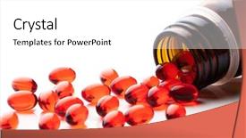  Presentation with vitamin - Audience pleasing presentation design consisting of vitamin e capsules on white background backdrop and a white colored foreground