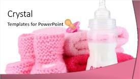  Presentation with white milk - Beautiful PPT theme featuring vitamin formula - bottle for milk with towels backdrop and a  colored foreground