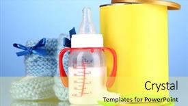  Presentation with blue food - Presentation theme featuring flock of wild ducks enjoying the danube background and a gray colored foreground